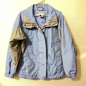 Columbia jacket men’s sportswear rain jacket light blue and gray, size M